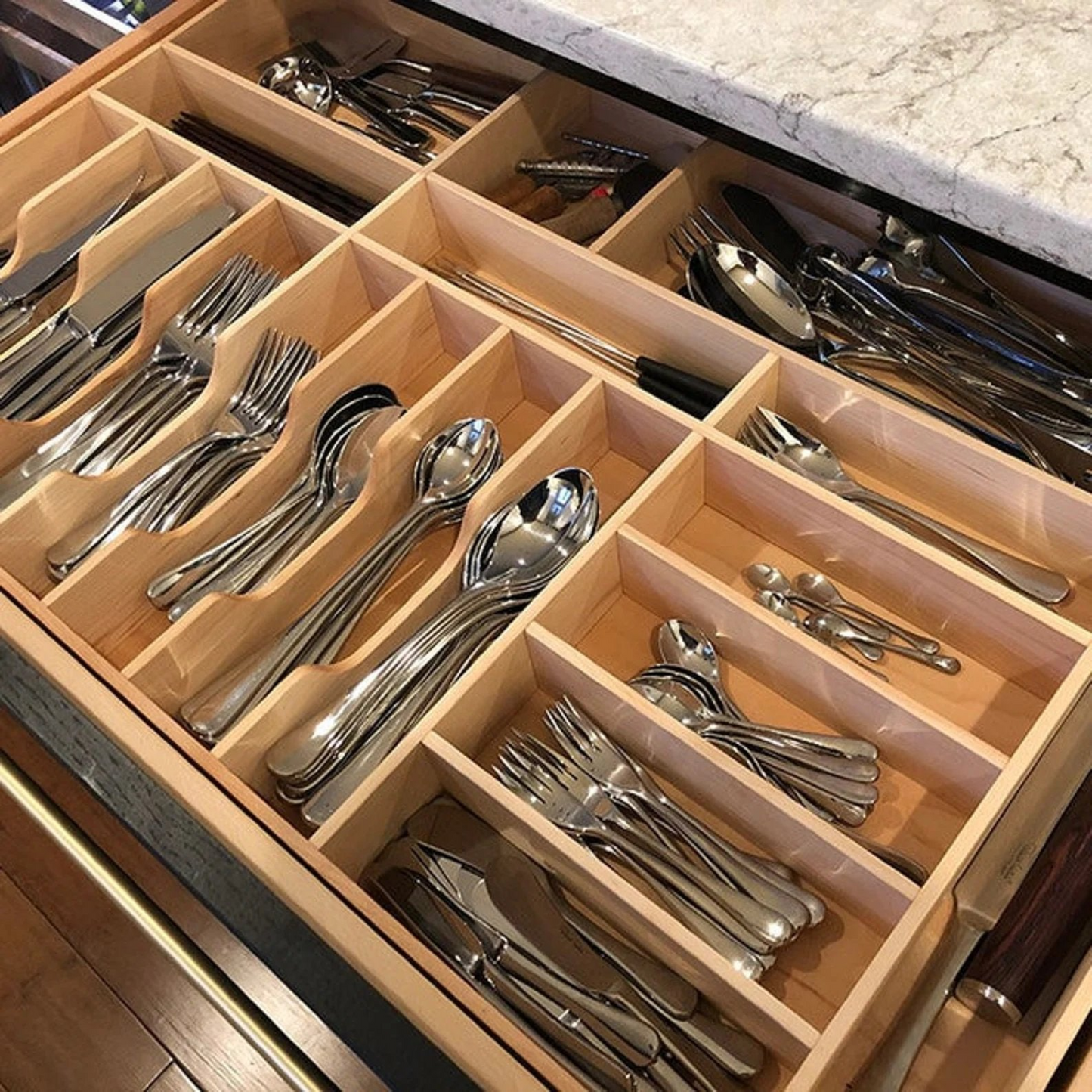 Silverware Drawer Organizer, Maple