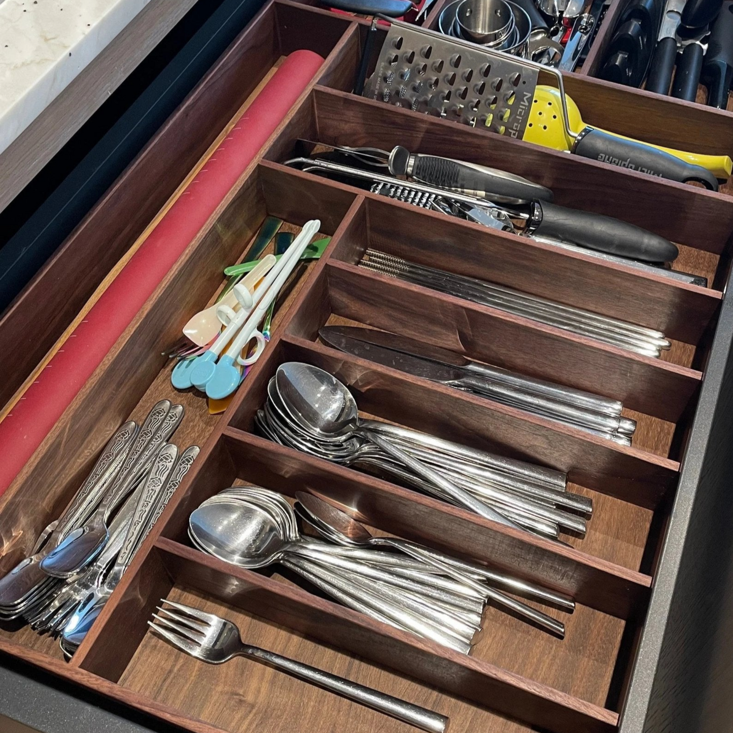 Silverware Drawer Organizer, Walnut