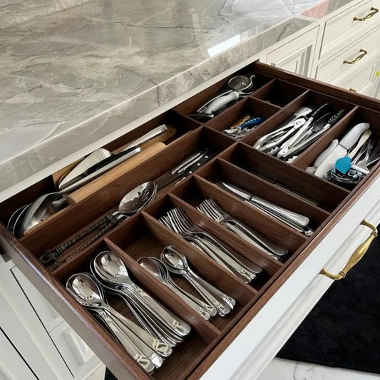 Silverware Drawer Organizer, Walnut