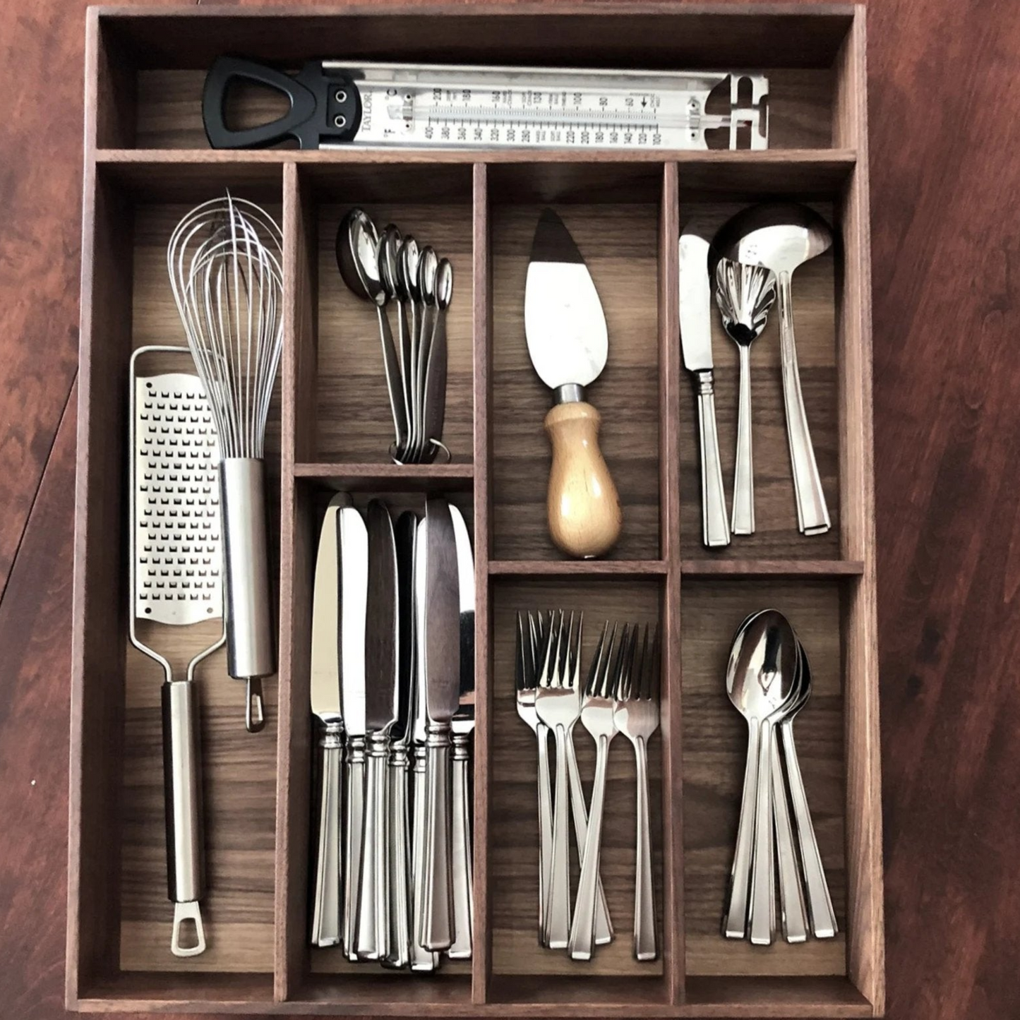 Silverware Drawer Organizer, Walnut